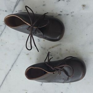 bout'chou Brown Leather Baby Boots